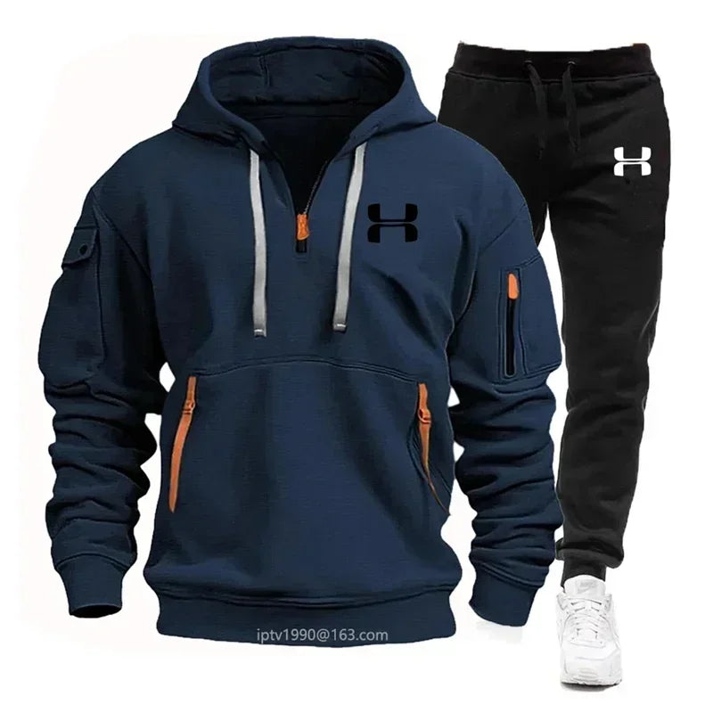 Men's Zip Hoodie & Jogger Fitness Set