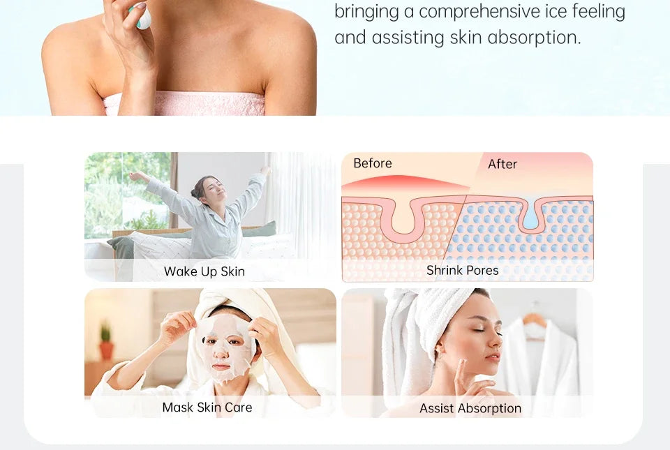 Face Ice Roller Eyes Facial Cooler Neck Face Massagers Ice Massage Roller Cooling Derma Stamp Cold Therapy Skincare With 2 Heads
