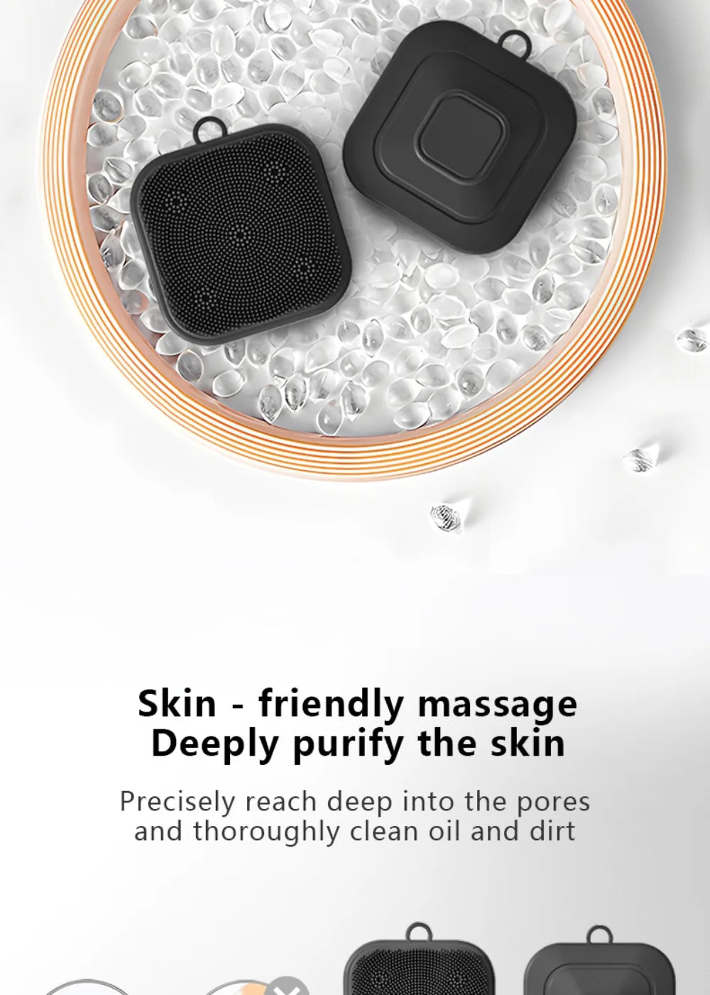2-in-1 Silicone Brush Square Face  Beard Exfoliator for Men Travel-Friendly Deep Pore Cleanser for Grooming Kits - PrimeNest