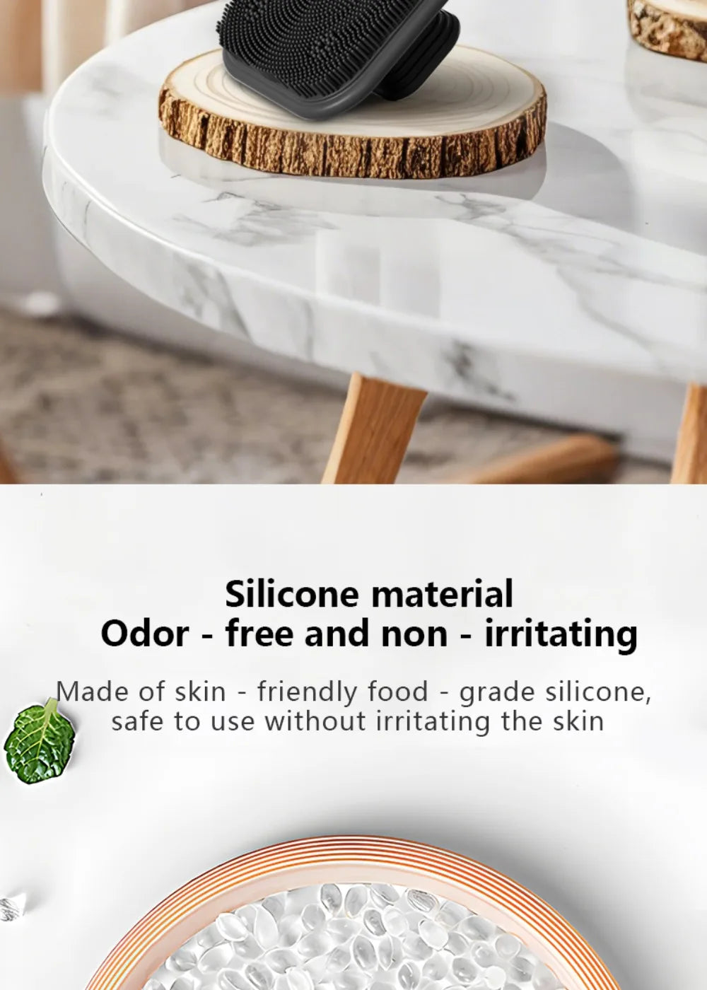 2-in-1 Silicone Brush Square Face  Beard Exfoliator for Men Travel-Friendly Deep Pore Cleanser for Grooming Kits - PrimeNest