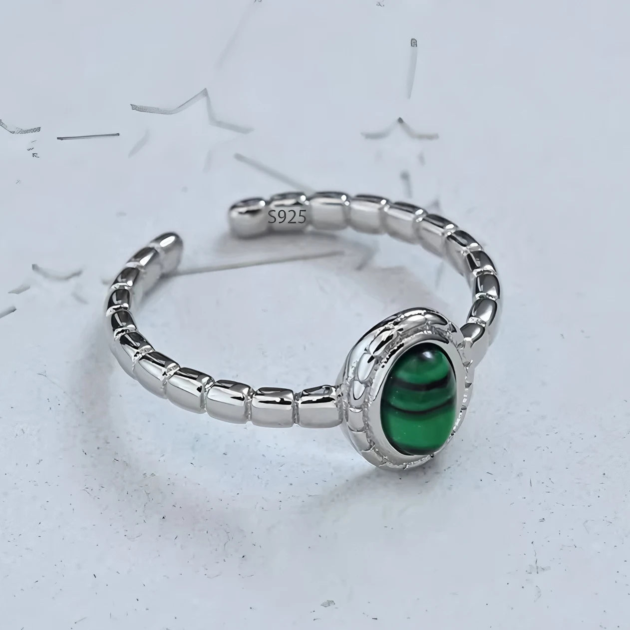 PANJBJ 925 Sterling Silver Hotan Jade Geometric Ring for Women Girl Adjustable Retro Delicate Jewelry Birthday Gift Dropshipping
