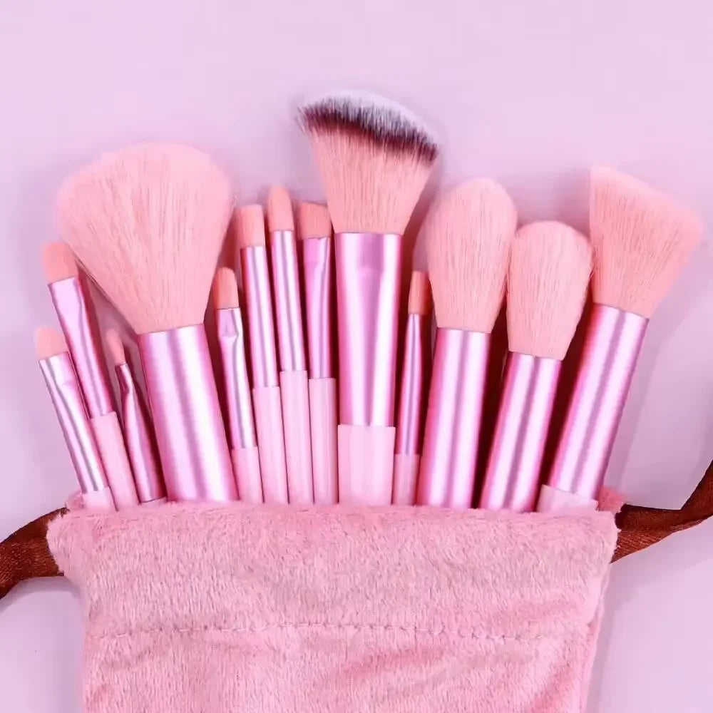 13 PCS Makeup Brushes Set Eye Shadow Foundation Women Cosmetic Brush Eyeshadow Blush Beauty Soft Make Up Tools Bag - PrimeNest