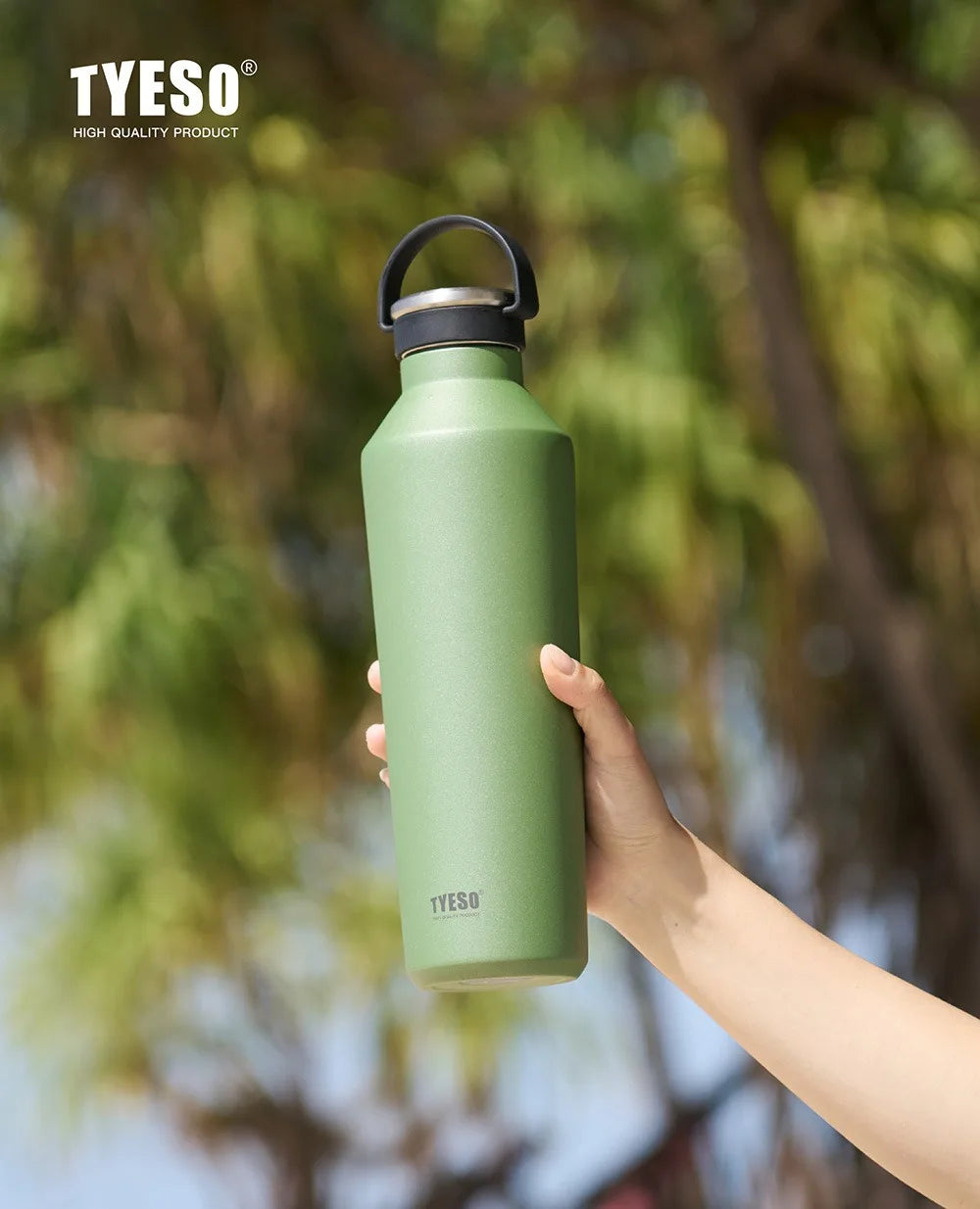 TYESO Cold Insulation Tumbler 304 Stainless Steel Summer Outdoor Sports Climb Vacuum Water Bottle Portable Handheld Cup for Car