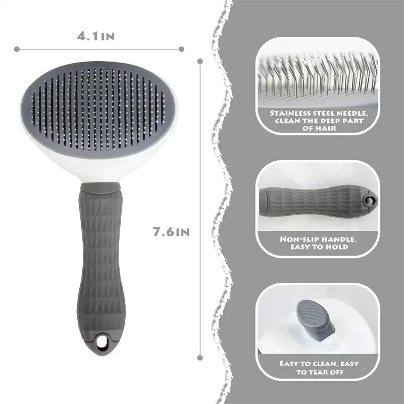 Pet Dog Brush Cat Comb Self Cleaning Pet Hair Remover Brush For Dogs Cats Grooming Tools Pets Dematting Comb Dogs Accessories - PrimeNest