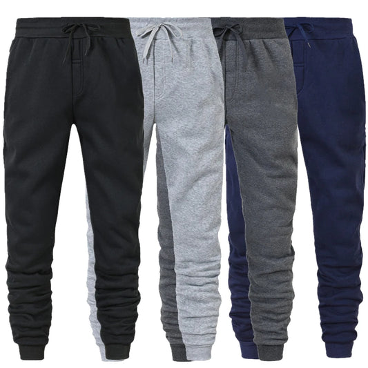 Men's casual sport jogger trousers, assorted colors with drawstring waist and cuffed ankles