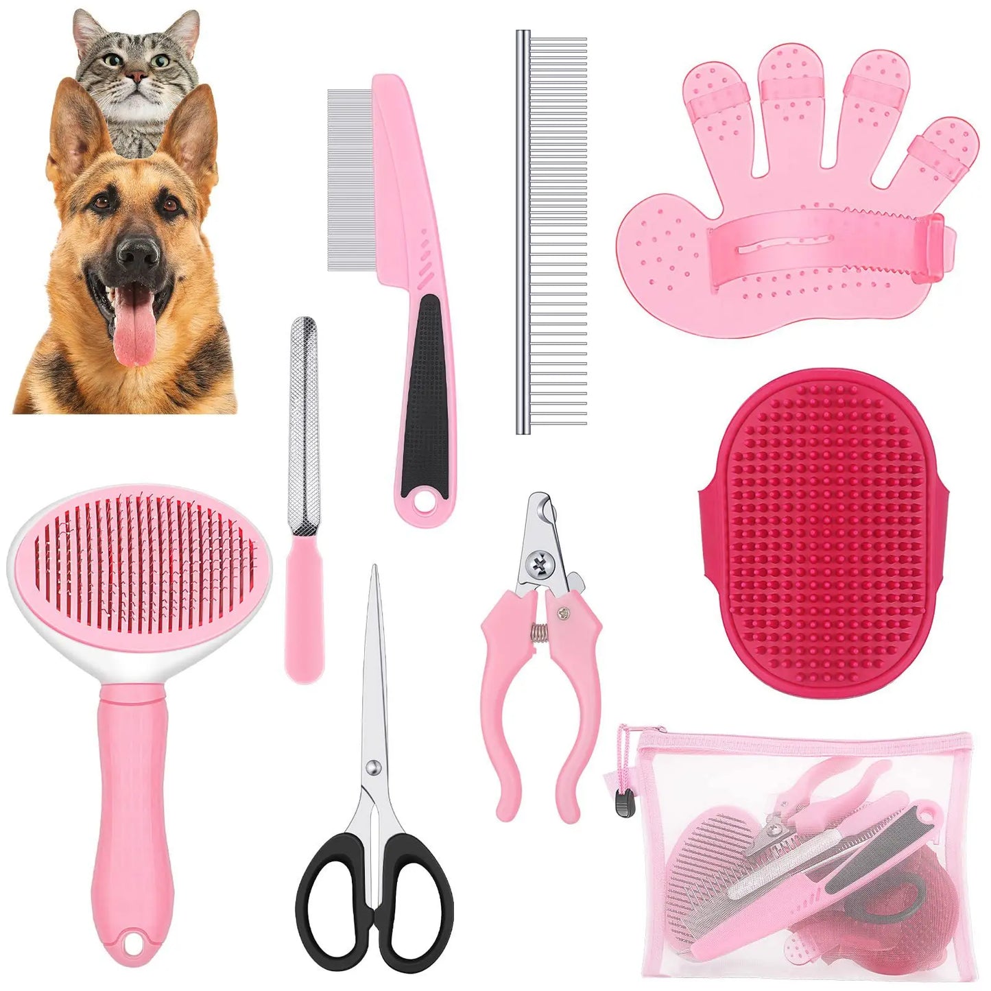 8-Piece Cat Grooming Kit