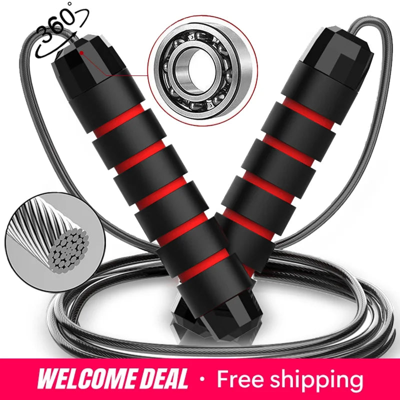 Jump Rope Steel Wire Skipping Exercise Adjustable Jumping Fitness Workout Training Home Sport Equipment Tangle-Free Student