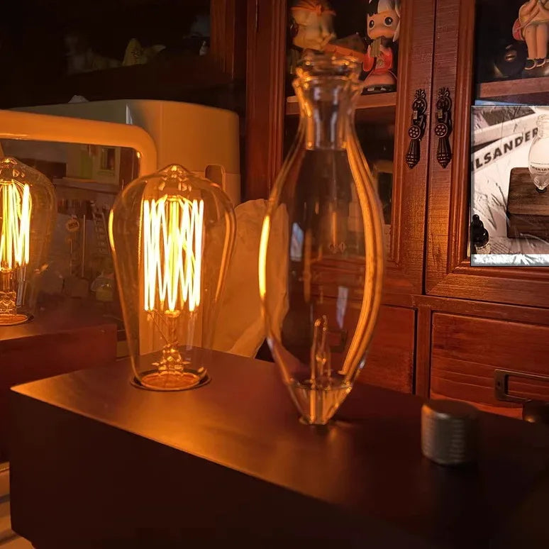 Aroma Diffuser Vintage Tungsten Filament Lamp Aromatherapy Machine Humidifier Lighting Sandalwood Pure Essential Oil Diffuser