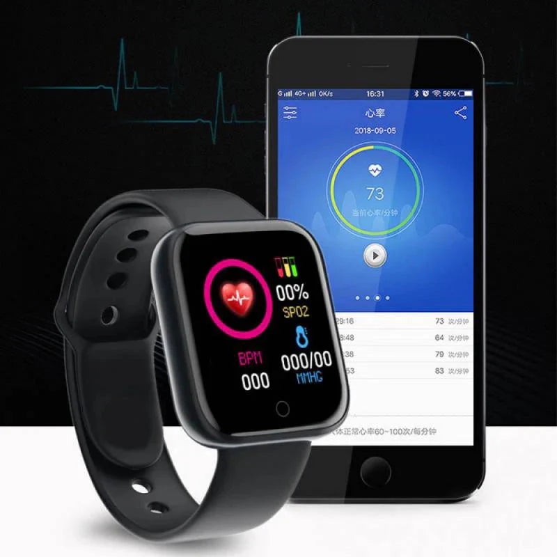 Multifunctional Smart Watch Men Women Bluetooth Connected Phone Music Fitness Sports Bracelet Sleep Monitor Y68 Smartwatch D20-3