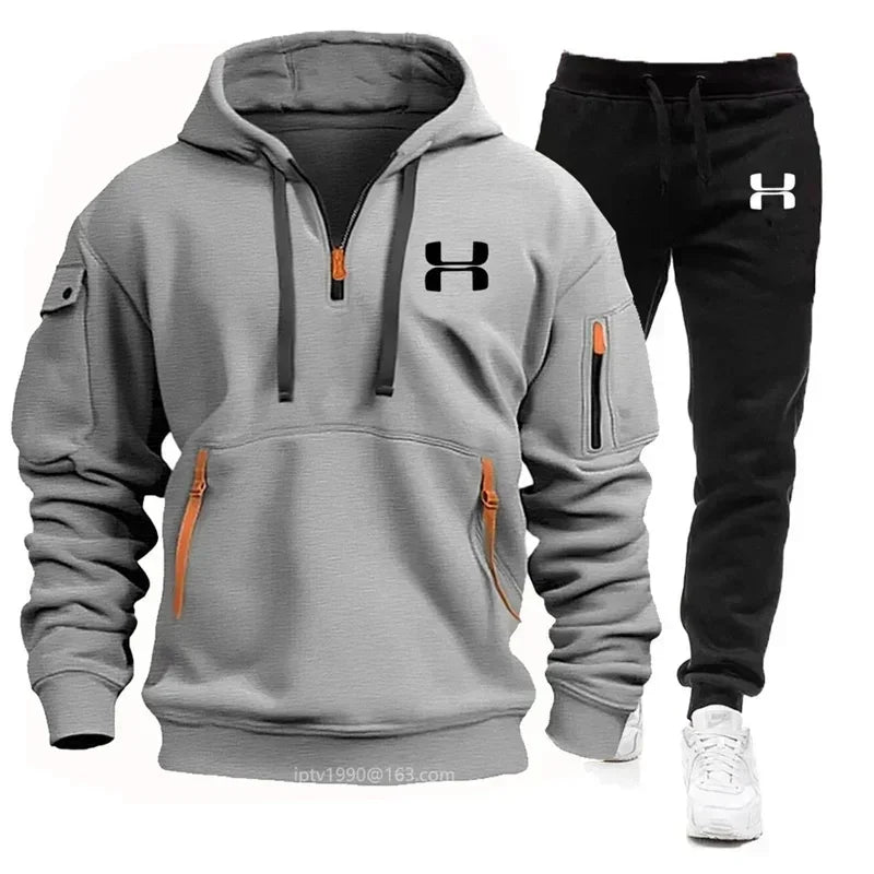 Men's Zip Hoodie & Jogger Fitness Set