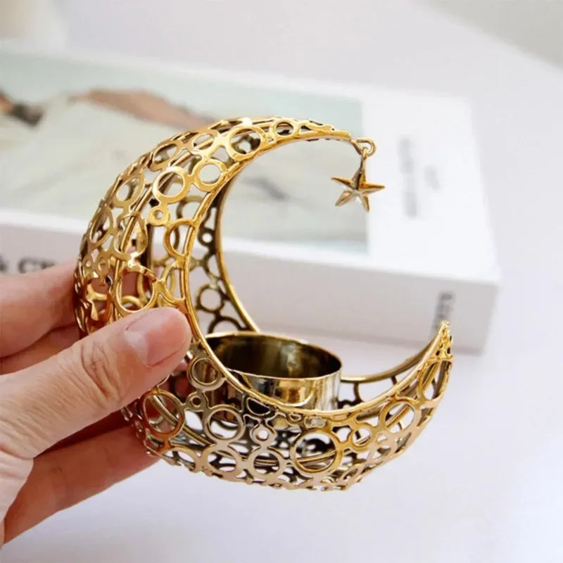 Eid Mubarak Moon Crystal Candlestick