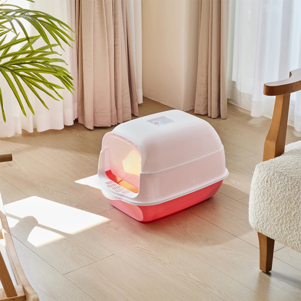 Voltsify Enclosed Cat Litter Box with Flip-Top