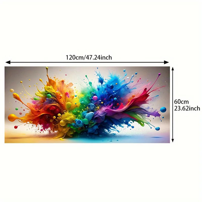 1pc Modern Abstract Splash Canvas Wall Art - 59.99cm x 119.99cm Frameless Vibrant Ink Splash Painting, High-Quality Canvas Pr