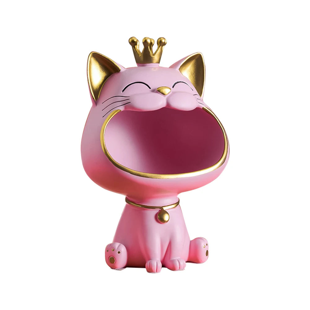 Lucky Cat Storage Statue | Resin Desktop Organiser & Home Décor Ornament