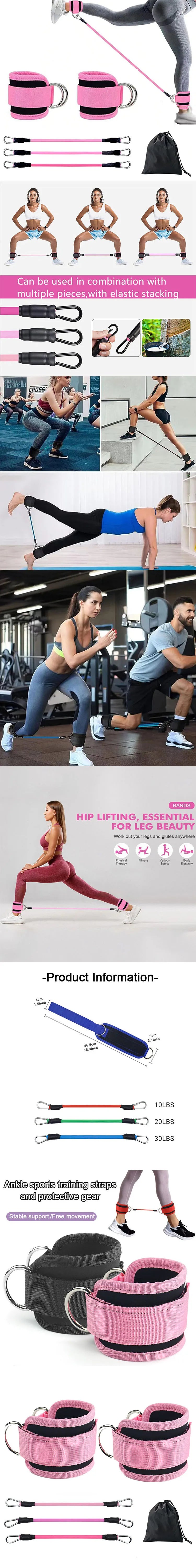 Ankle Straps Resistance Bands Set Fitness Workout  Equipment  Yoga Elastic Fitness Ankle Weight Band for Gym Man Woman TLD01
