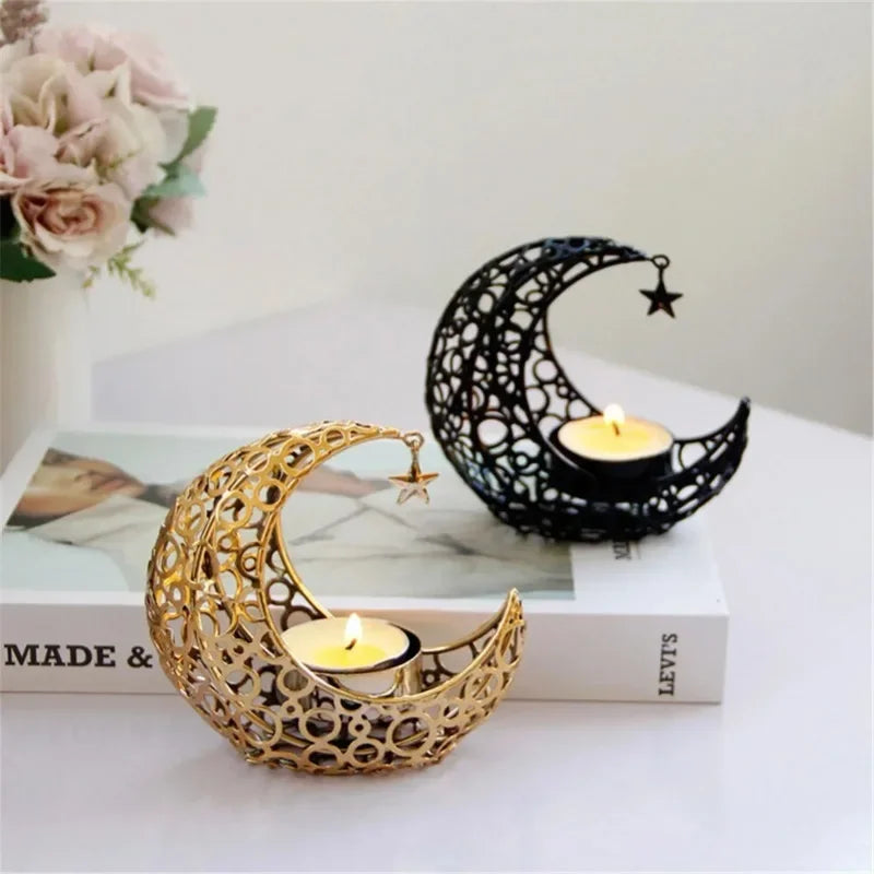 Eid Mubarak Moon Crystal Candlestick