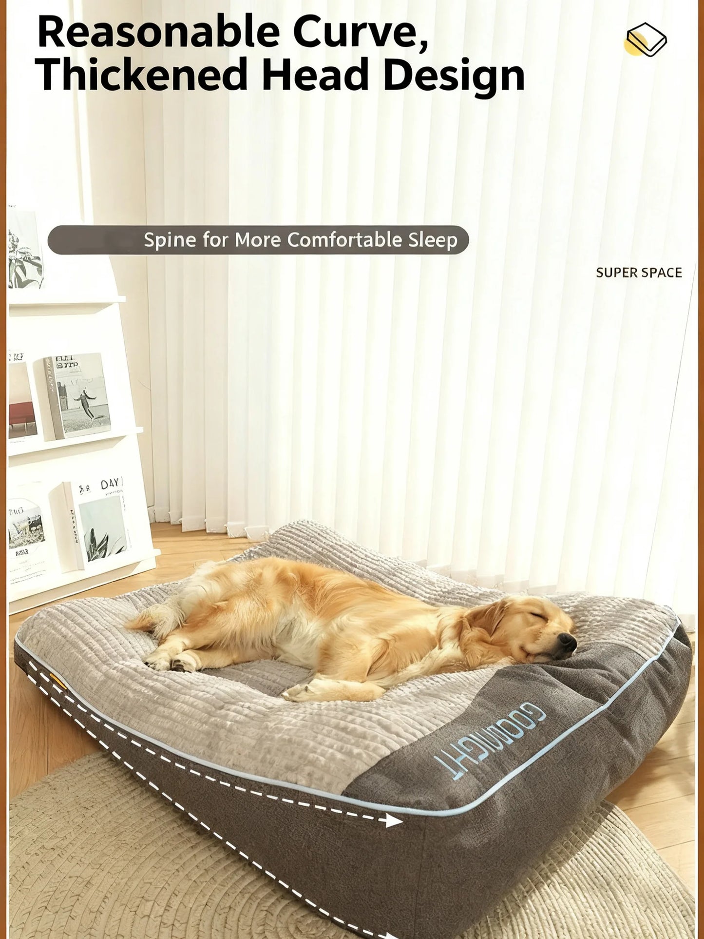 Extra Thickened Extra Large Dog Bed 47inch for Large Dogs, Orthopedic Dog Mat for Large Senior Dogs,Durable Kennel Cush