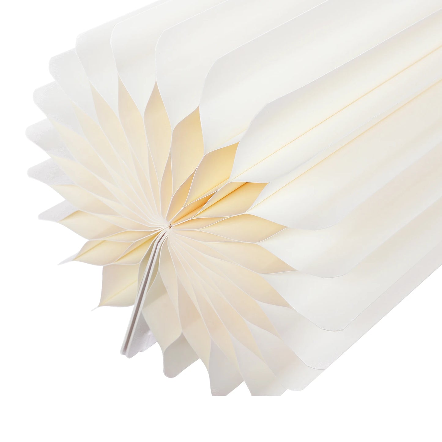 Fan-fold paper flower topper in milky white with a small metal stem point