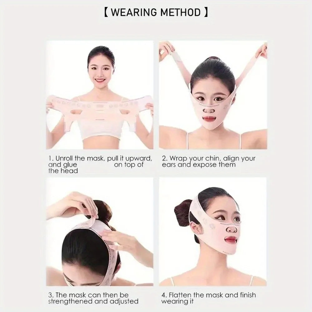 Double-Layer Face Slimming Belt - 2-in-1 V Line Shaper Anti-Aging Strap for Cheek Chin Lift Overnight Facial Contouring - PrimeNest