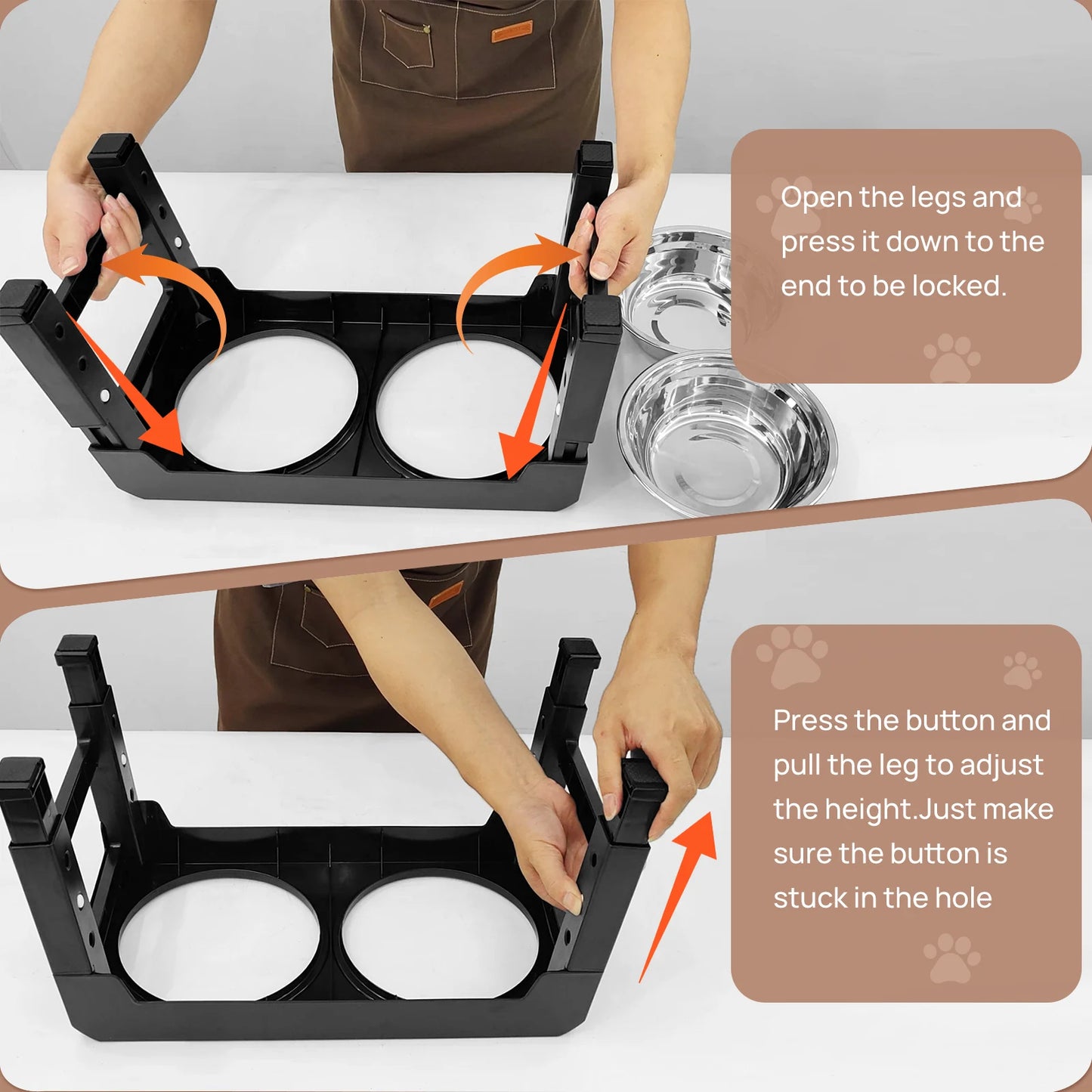 Height-Adjustable Elevated Dog Bowl Stand