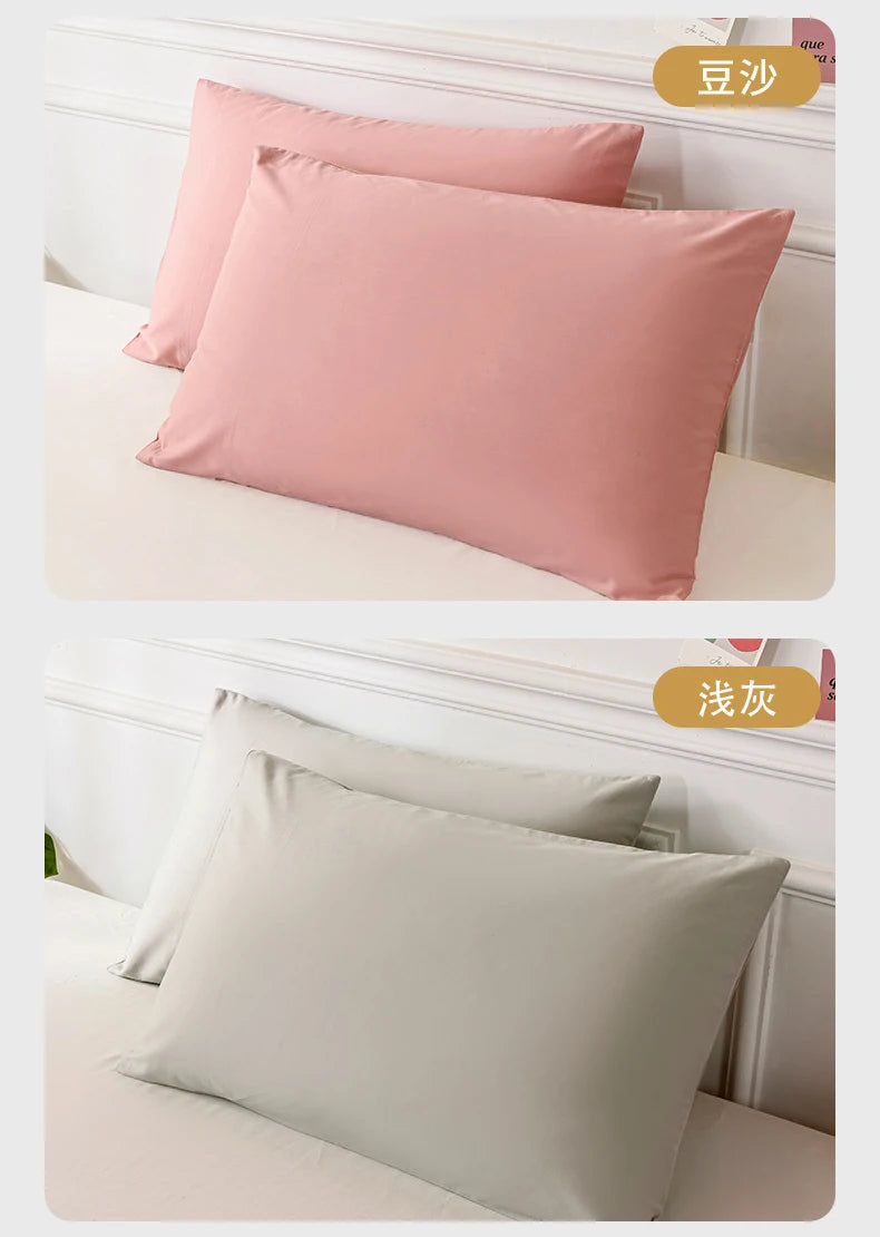 Cotton Pillowcase High-Quality Envelope Pillowcover Solid Color Bedding Sleep Pillow Case 40x40 50x90 Cushion Cover