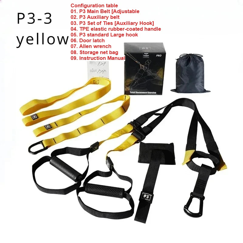 New 1 Set Suspension Training Strap Fitness Strength Power Suspension Trainer  Yoga Strap Wall Mount Professional Trx Tensioner - PrimeNest