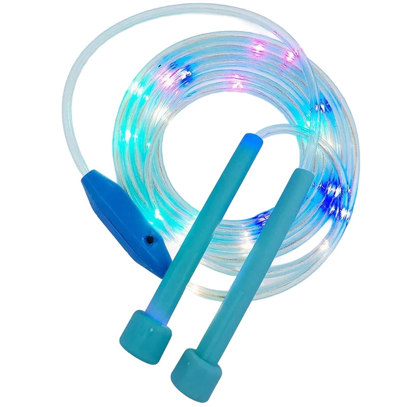 LED Light Up Jump Rope Colorful Night Glow Sports Toy for Outdoor Night Use Durable PVC Material Adjustable Length