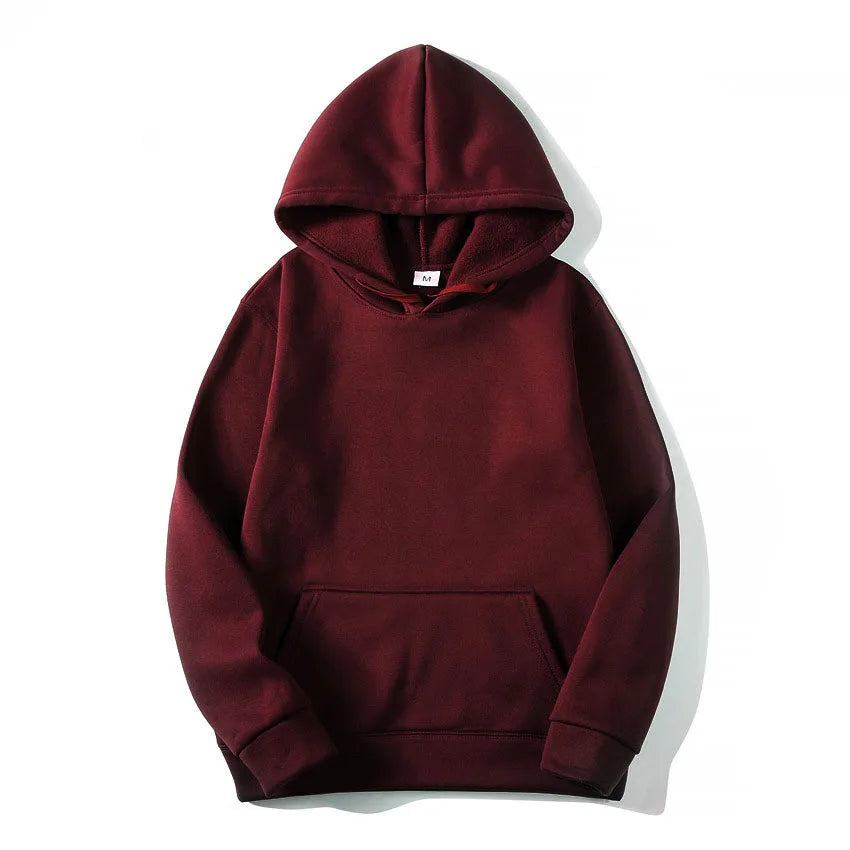 Men's Solid Colour Pullover Hoodie