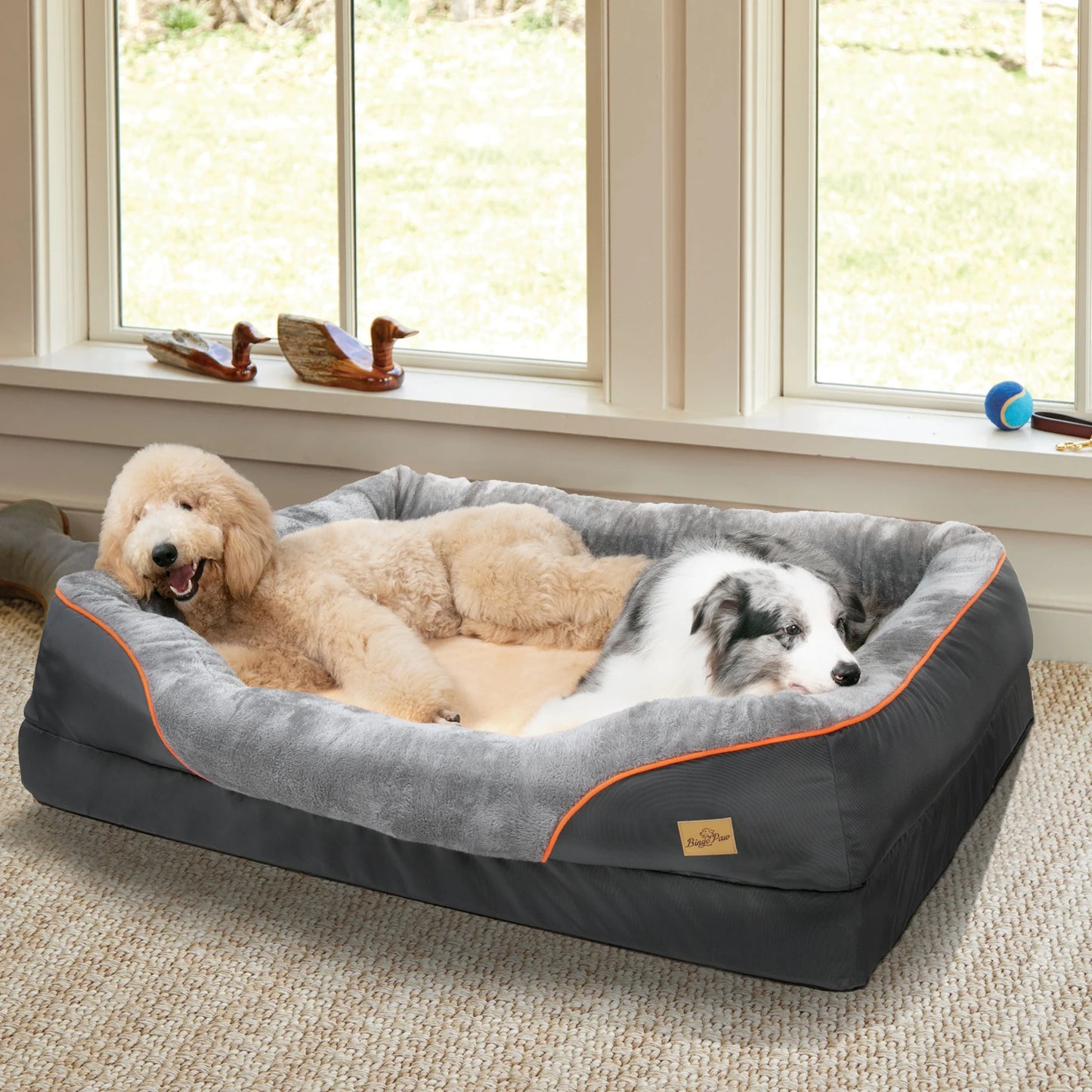 BINGOPAW Large Dog Bed with Washable Cover