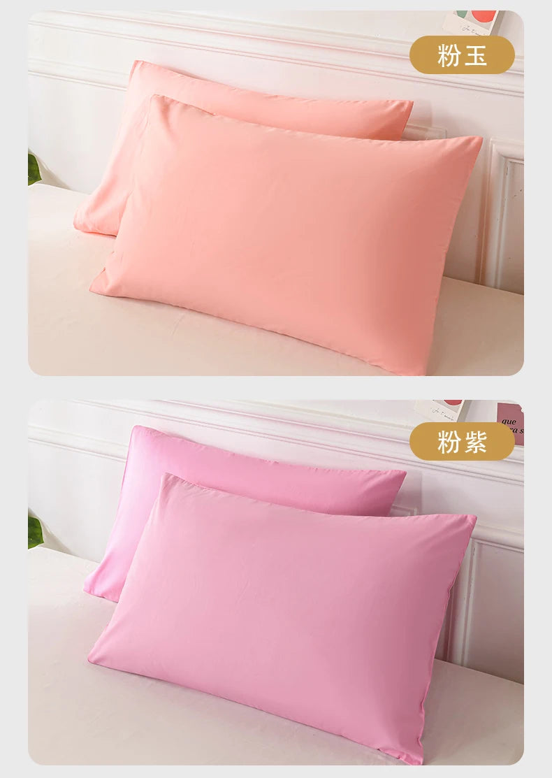 Cotton Pillowcase High-Quality Envelope Pillowcover Solid Color Bedding Sleep Pillow Case 40x40 50x90 Cushion Cover