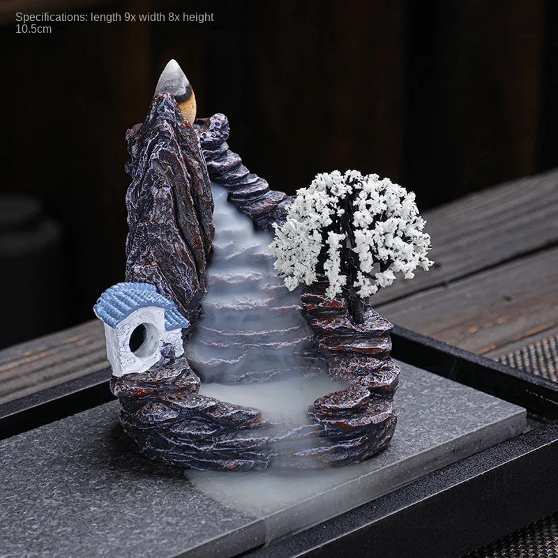 Resin Reflux Incense Burner Tower Sandalwood Decoration Home Indoor Aromatherapy Mosquito Repellent Incense Burner Ornament - PrimeNest