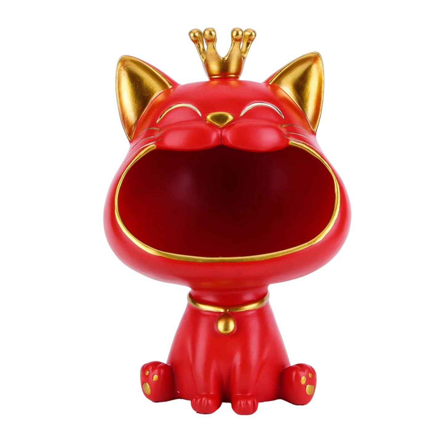 Lucky Cat Storage Statue | Resin Desktop Organiser & Home Décor Ornament