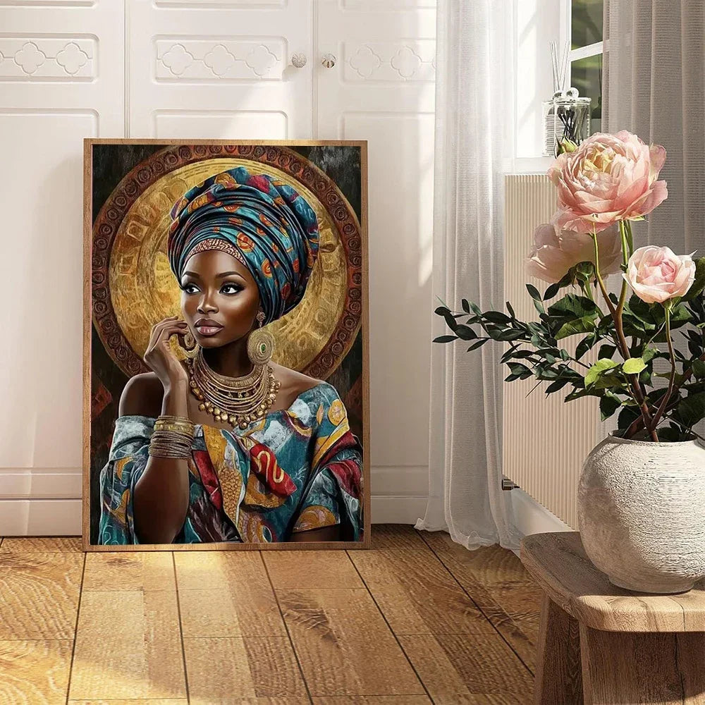 African Women Canvas Wall Art, Modern Art Figure Poster Printing, For Living Rooms, Bedrooms, Offices, Home Decoration