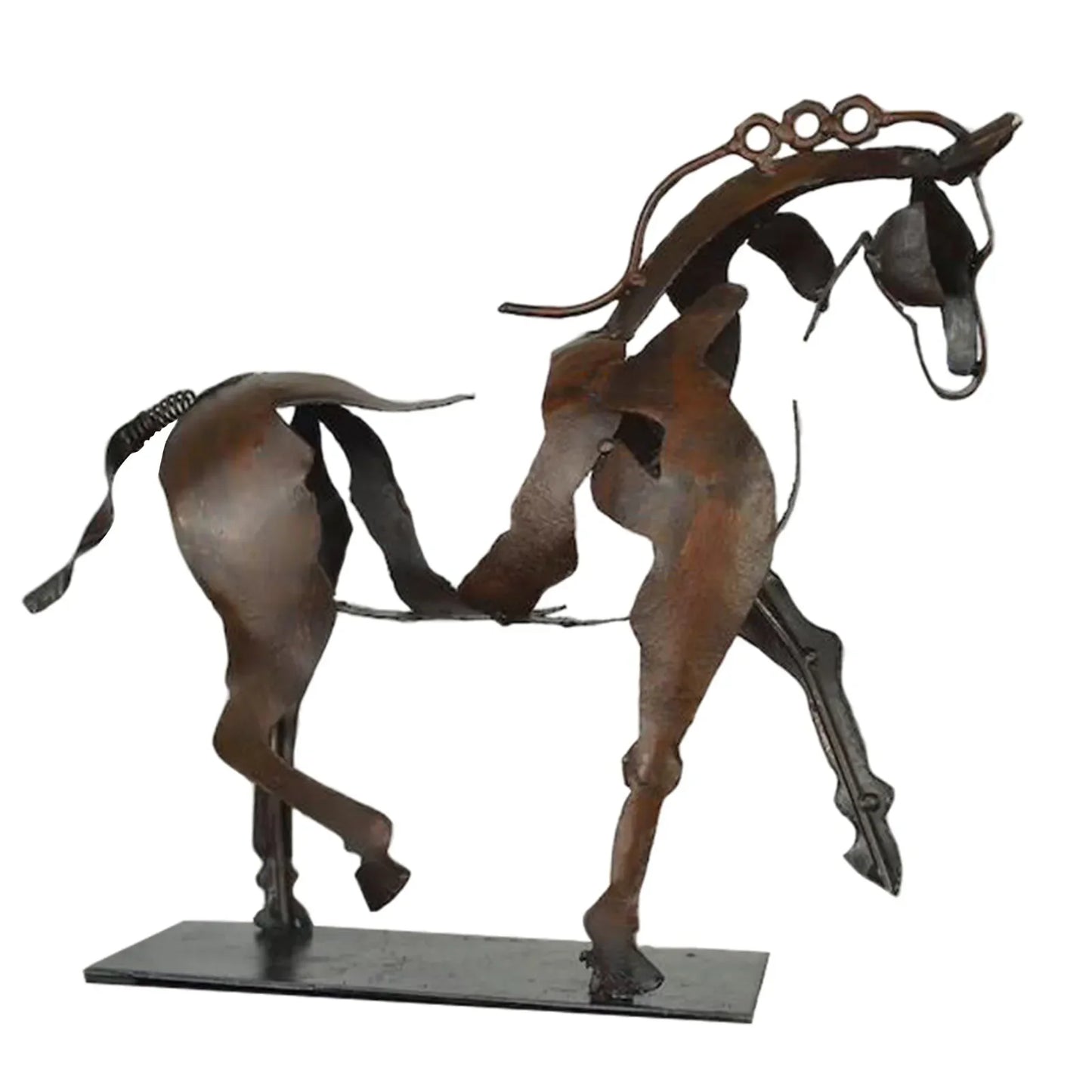 Abstract Horse Sculpture with String Lights