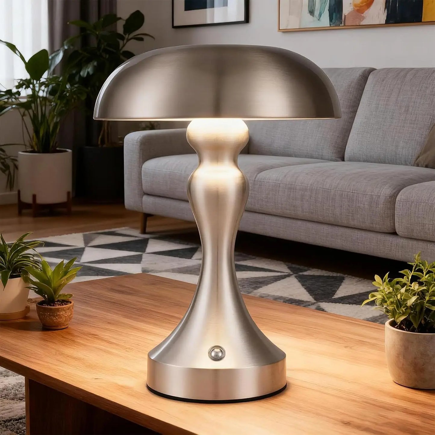 Table lamp, wireless battery-powered bedside lamp, LED table lamp, touch‑dimmable, retro vintage lamp with USB rechargeable nickel battery, table lamps for windowsill, living room, bedroom