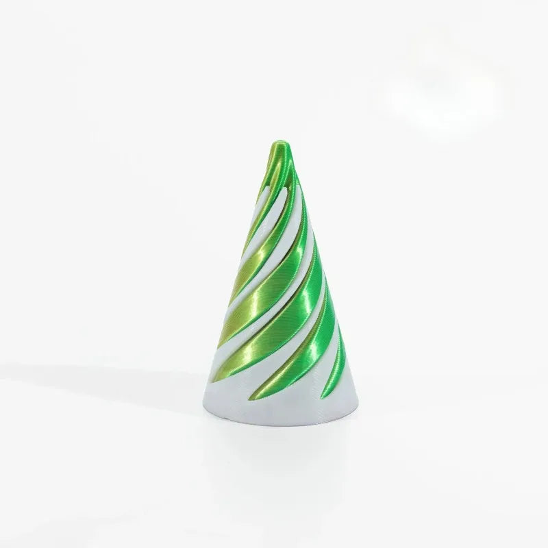 3D Printed Spiral Cone Pyramid Passthrough Sculpture Pass Through Pyramid Toy Mini Vortex Thread illusion Cone Spiral Ornament - PrimeNest