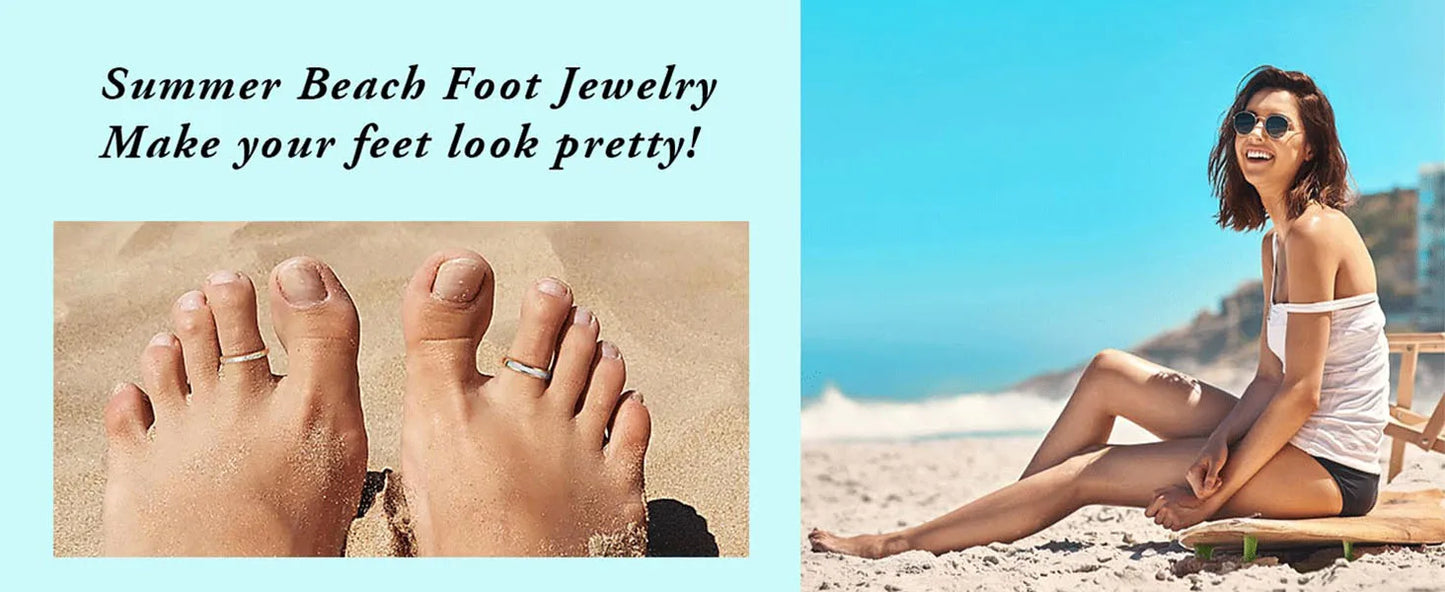 Bobisty 14K Gold Plated Toe Rings for Women Adjustable Toe Ring Cute Opal Flower Toe Rings Open Band Beach Summer Foot Jewelry