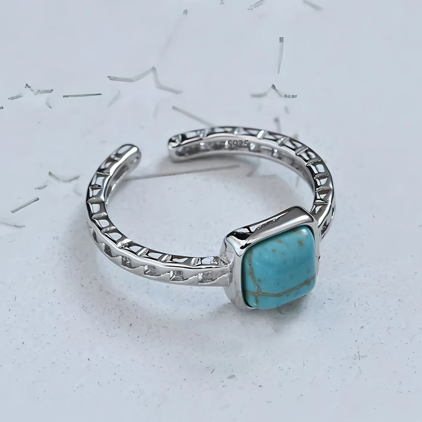 PANJBJ 925 Sterling Silver Hotan Jade Geometric Ring for Women Girl Adjustable Retro Delicate Jewelry Birthday Gift Dropshipping