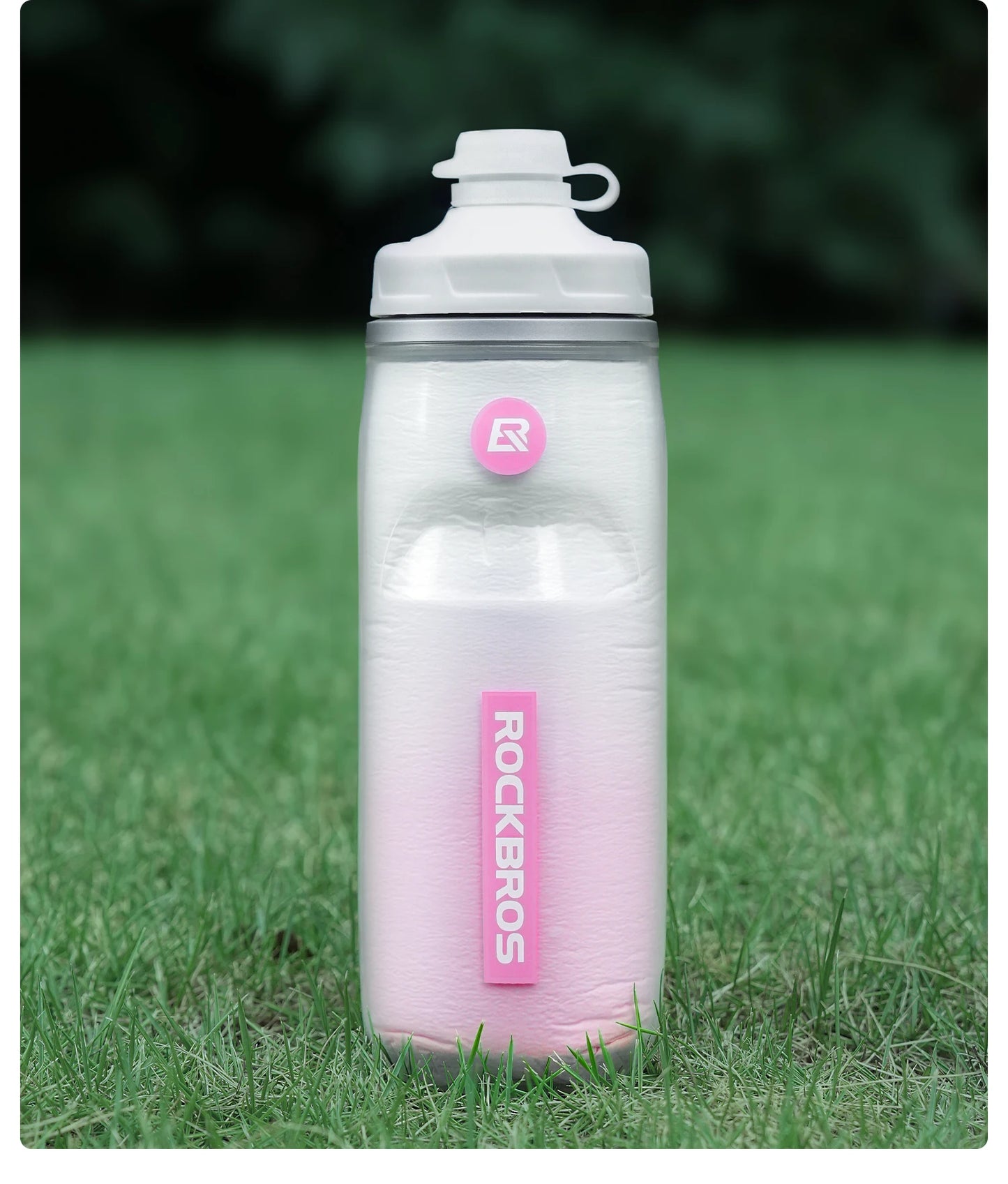 ROCKBROS Local Shipping 620ml Bike Water Bottle Cold Water Insulated Thermal Silicone Cycling Bottle Fitness Outdoor Portable Bicycle Water Kettle
