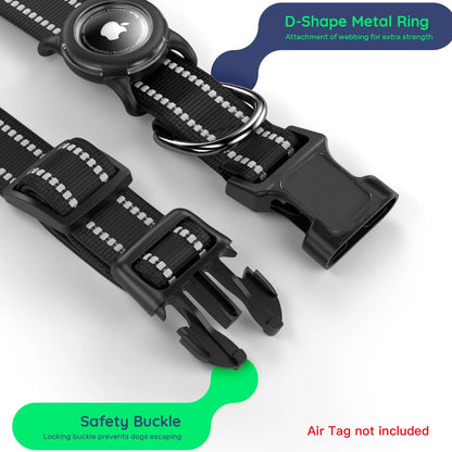 Waterproof Air Tag Dog Collar with AirTag Holder, Reflective Soft Padded &amp; Safety Buckle, AirTag Pet Collar Adjustable for Dogs