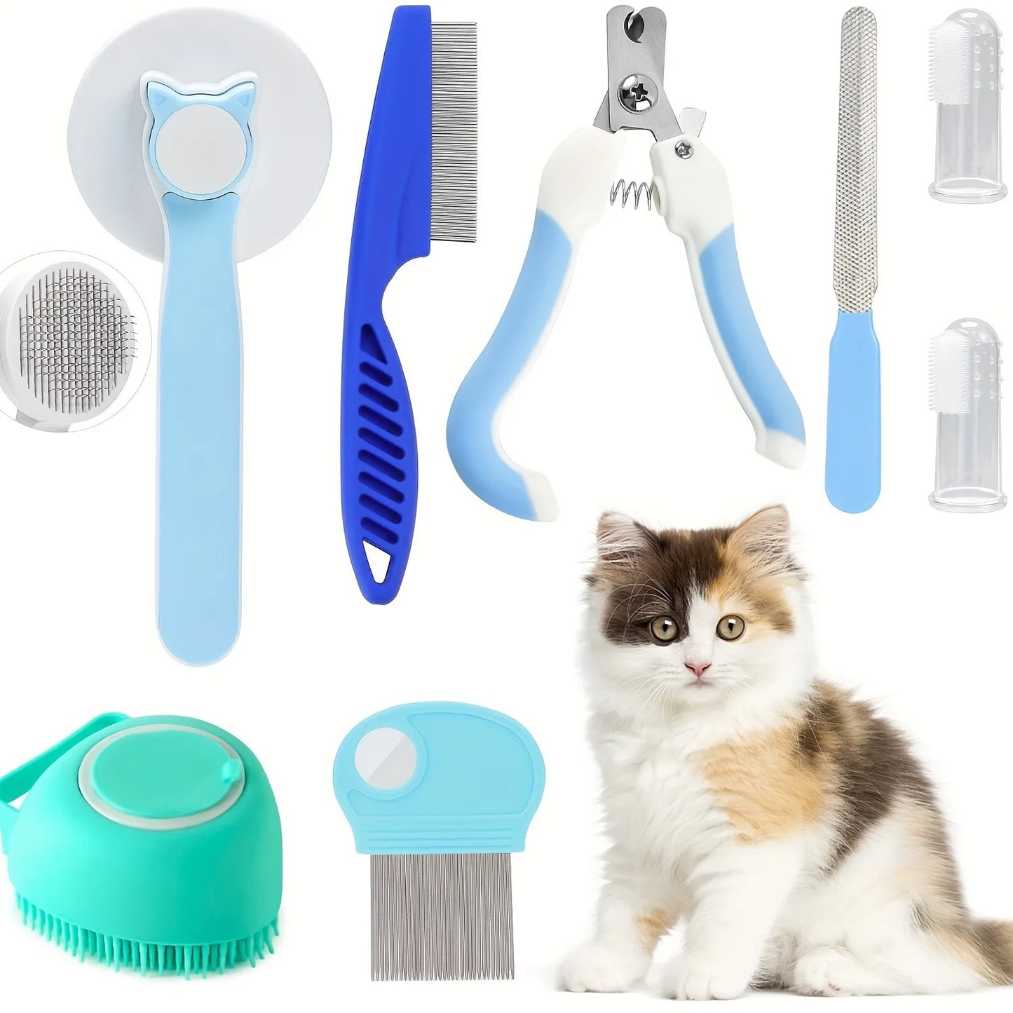 8-Piece Cat Grooming Kit