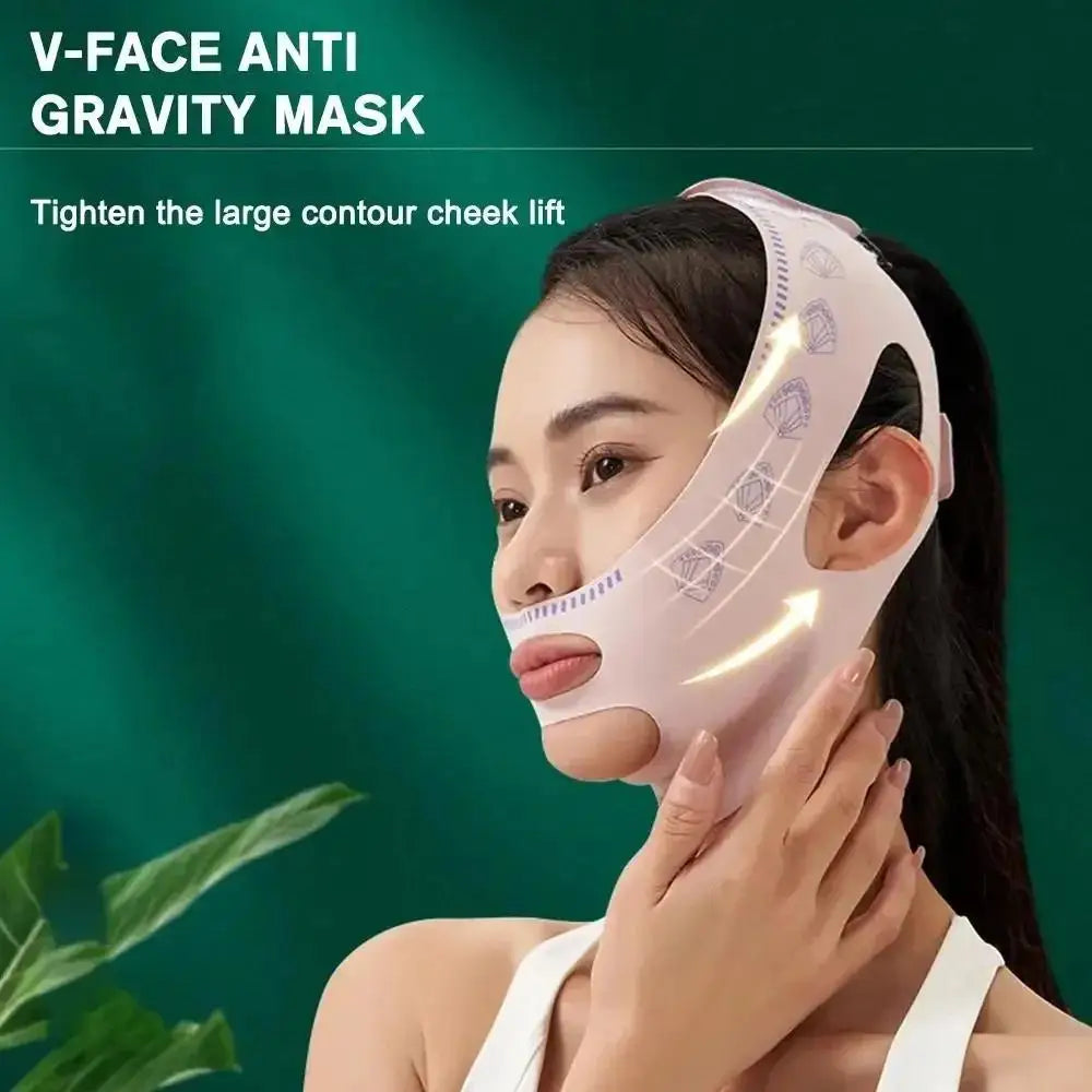 Double-Layer Face Slimming Belt - 2-in-1 V Line Shaper Anti-Aging Strap for Cheek Chin Lift Overnight Facial Contouring - PrimeNest