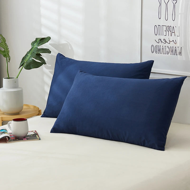 Cotton Pillowcase High-Quality Envelope Pillowcover Solid Color Bedding Sleep Pillow Case 40x40 50x90 Cushion Cover