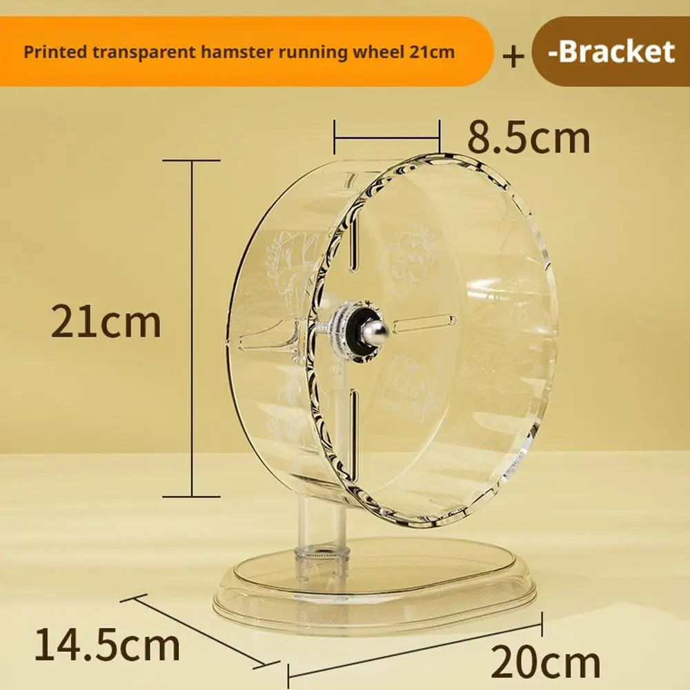 Hamster Transparent Running Wheel Toy For Hamster Quiet Running Exercise Toy Easy To Disassemble And Clean Pets Accessories - PrimeNest