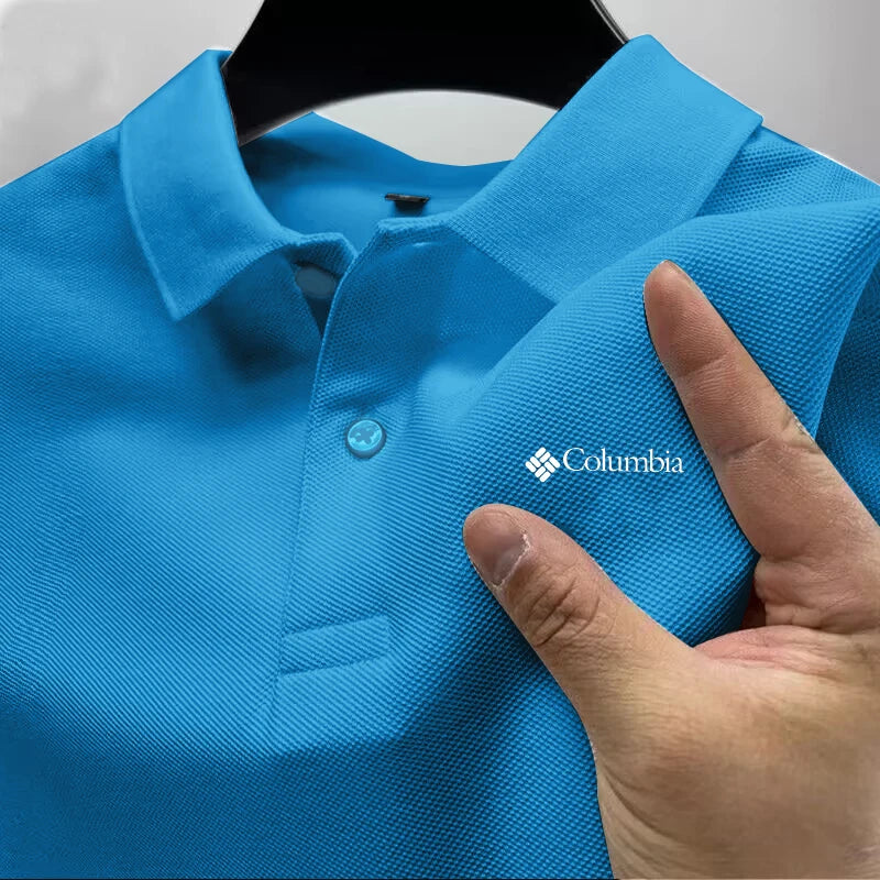 2026 Summer Must-Have Comfortable Men's Golf Shirt, Solid Color, Stylish Casual Button-Down Business Style Men's Polo Shirt