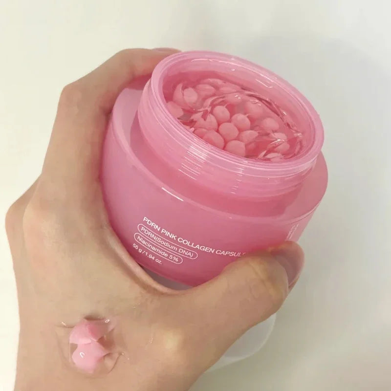 Korean PDRN Pink Collagen Capsule Cream with Niacinamide Cream for Uneven Skin Tone Lightweight Face Moisturizer Non Greasy care - PrimeNest