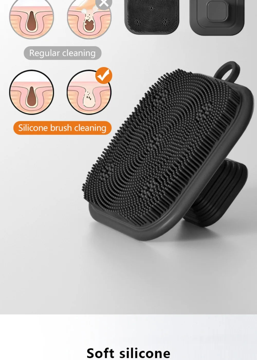 2-in-1 Silicone Brush Square Face  Beard Exfoliator for Men Travel-Friendly Deep Pore Cleanser for Grooming Kits - PrimeNest