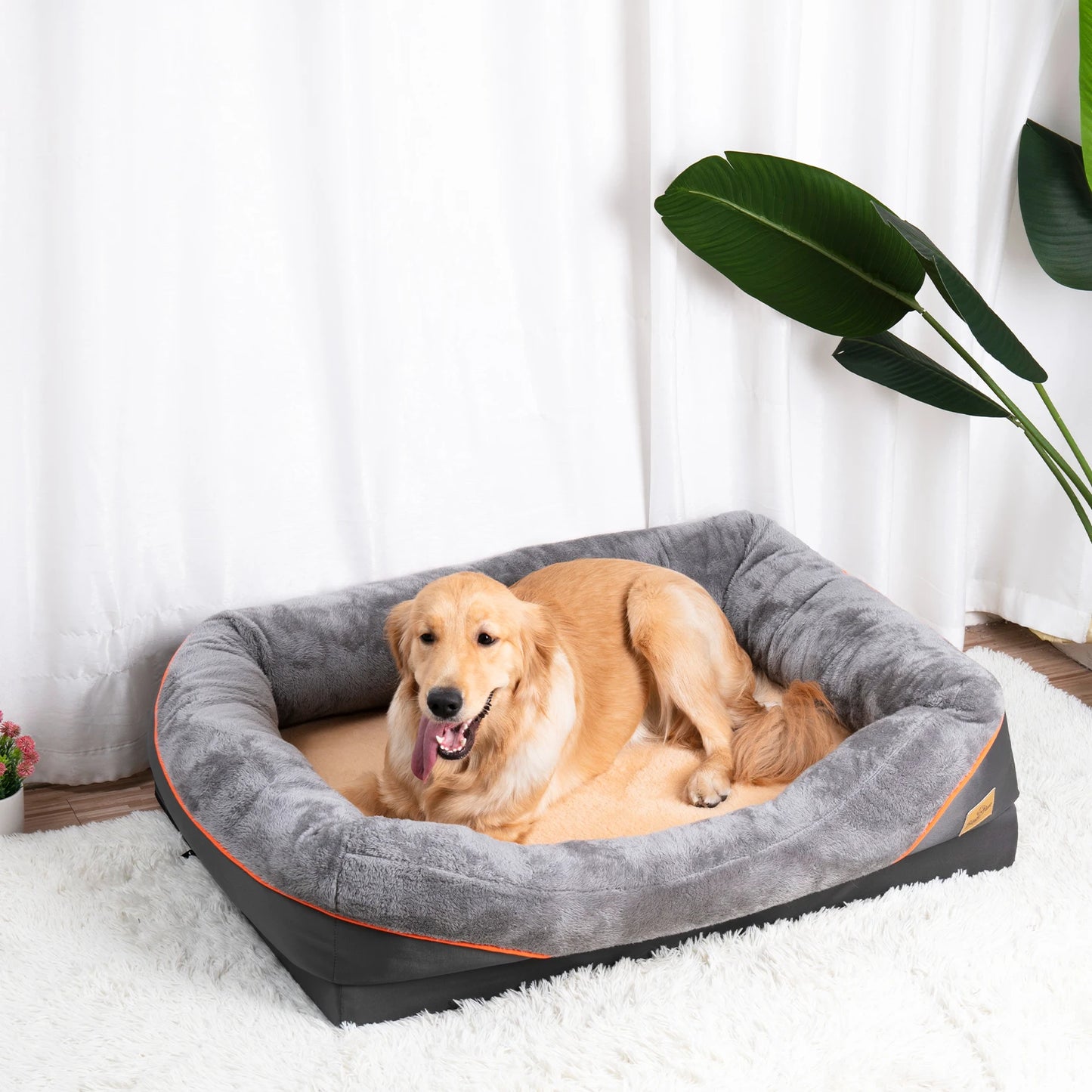 BINGOPAW Large Dog Bed with Washable Cover