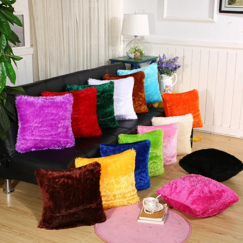 Soft Plush Faux Fur Cushion Covers Home Decorative Cushion Cover Throw Pillows For Sofa Car Chair Hotel Home Pillow Case