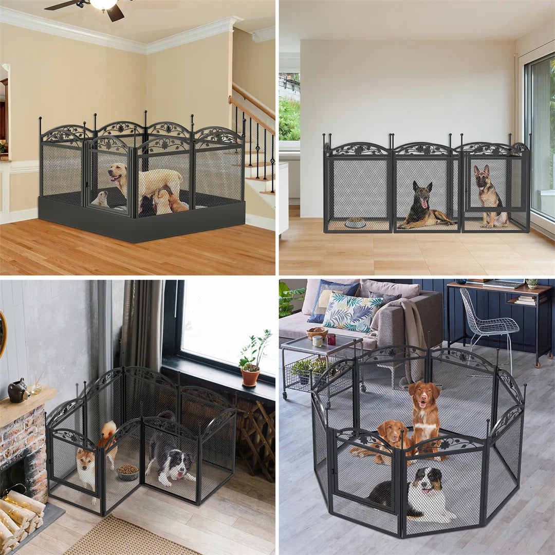 8 Panels DIY Heavy Duty Dog Playpen Pen Outdoor Indoor Dog Puppy Metal Fence with Waterproof Fertility Pad for Whelping,Training - PrimeNest